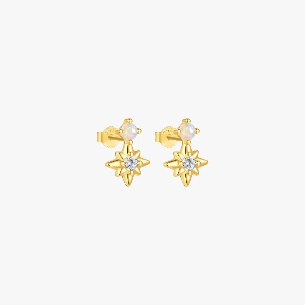 Opal Starburst Stud Earrings - mifjewelry