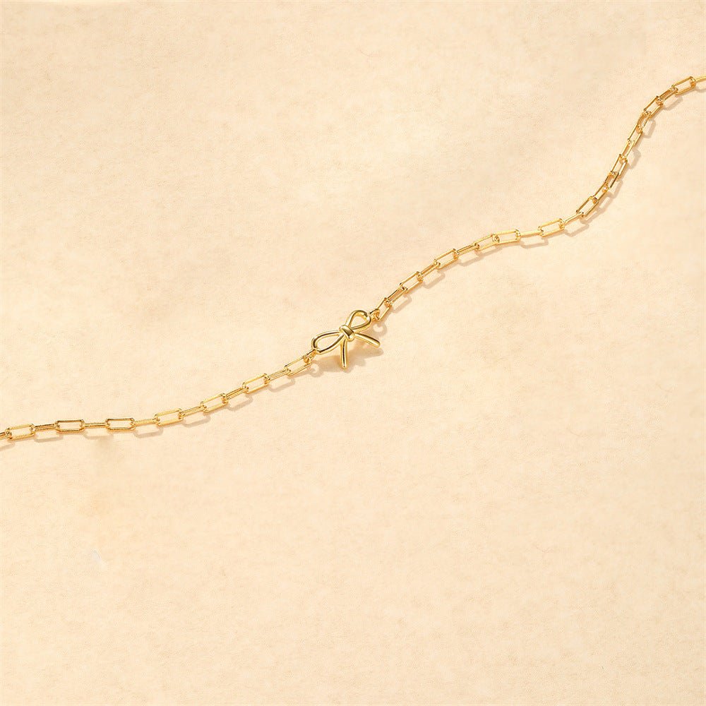 Paperclip Chain Bow Bracelet - mifjewelry