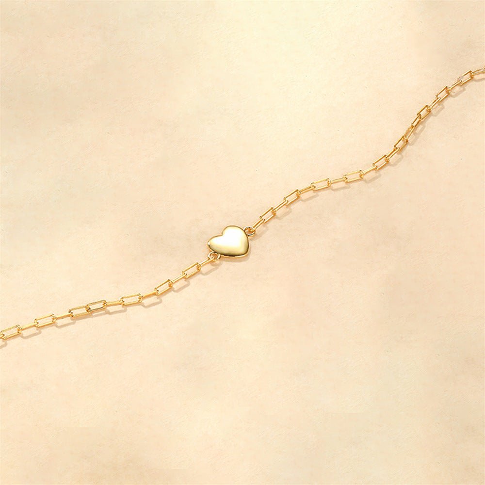 Paperclip Chain Heart Bracelet - mifjewelry