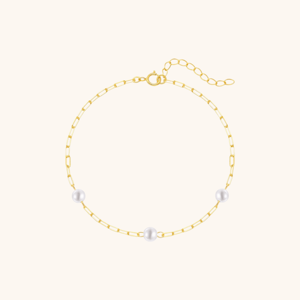 Paperclip Chain Pearl Bracelet - mifjewelry