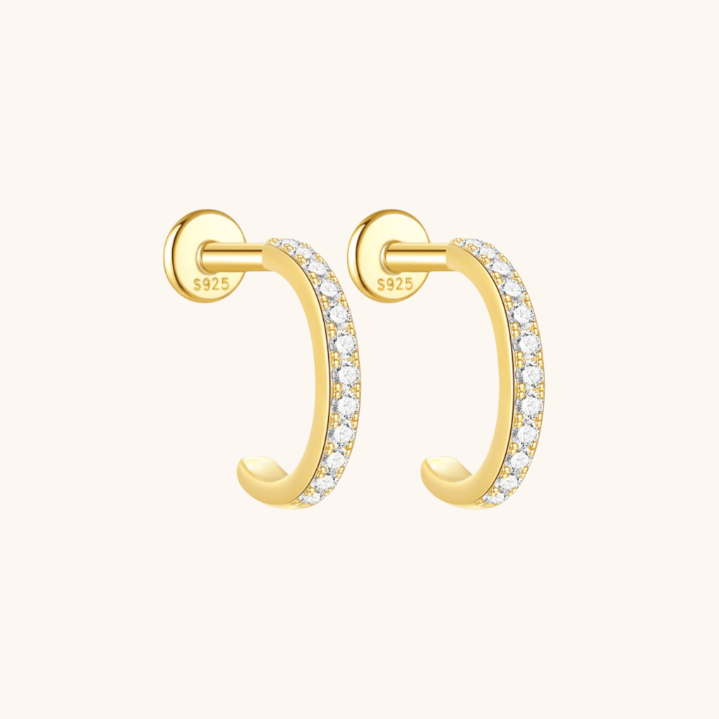 Paved Zirconia Hoop Cartilage Earrings - mifjewelry