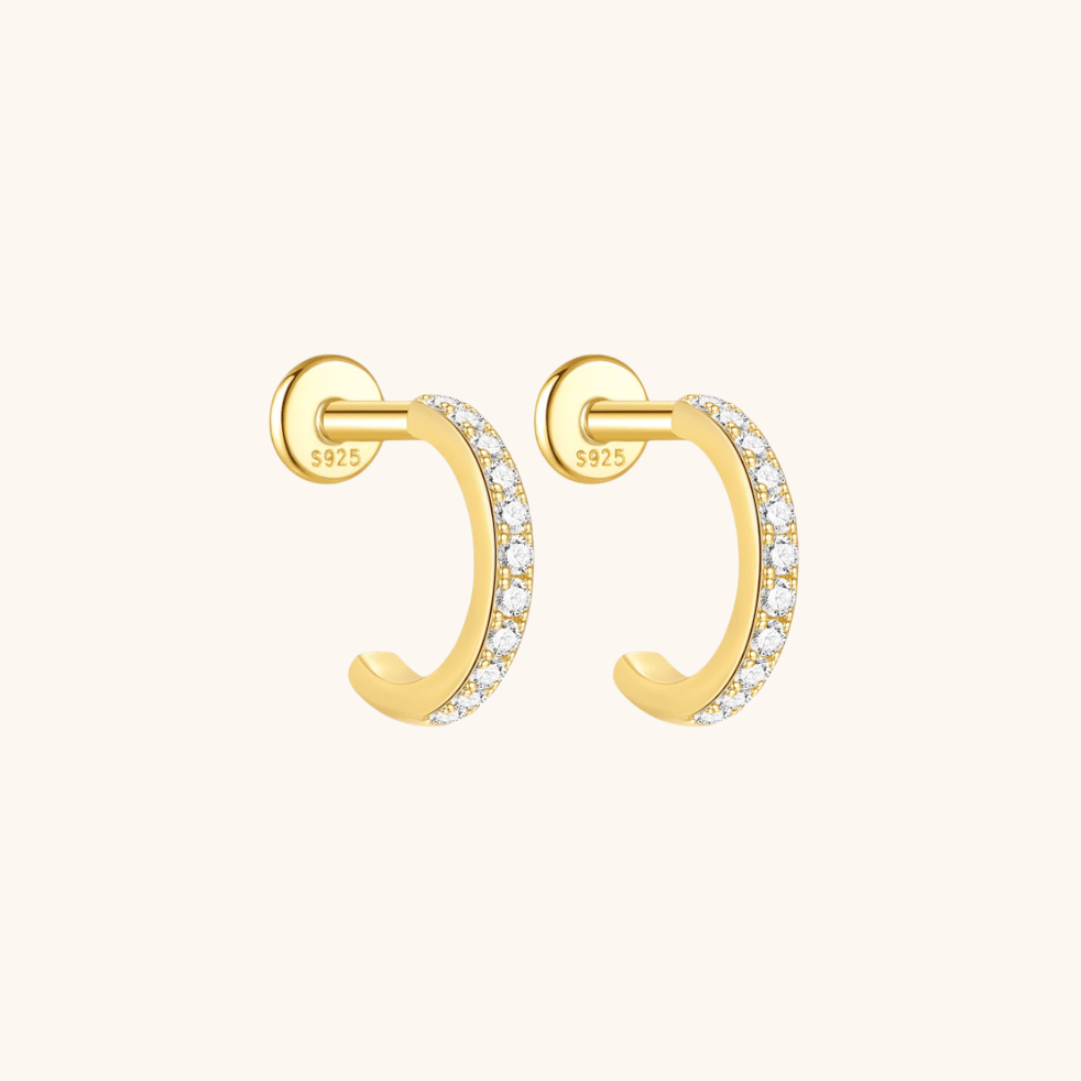 Paved Zirconia Hoop Cartilage Earrings - mifjewelry