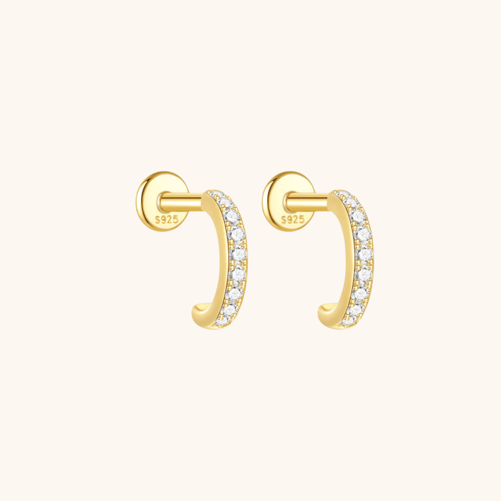 Paved Zirconia Hoop Cartilage Earrings - mifjewelry