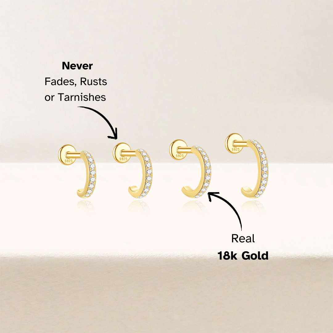 Paved Zirconia Hoop Cartilage Earrings - mifjewelry