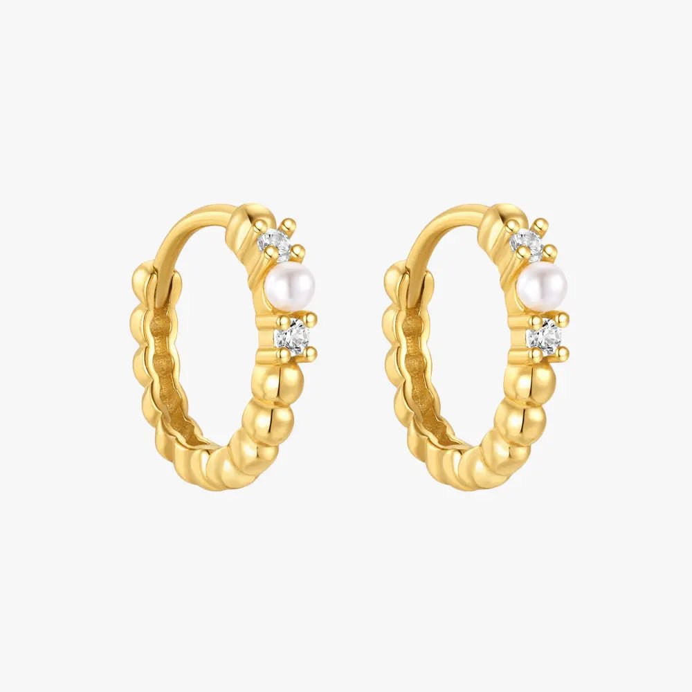 Pearl Accent Twist Hoop Earrings - mifjewelry