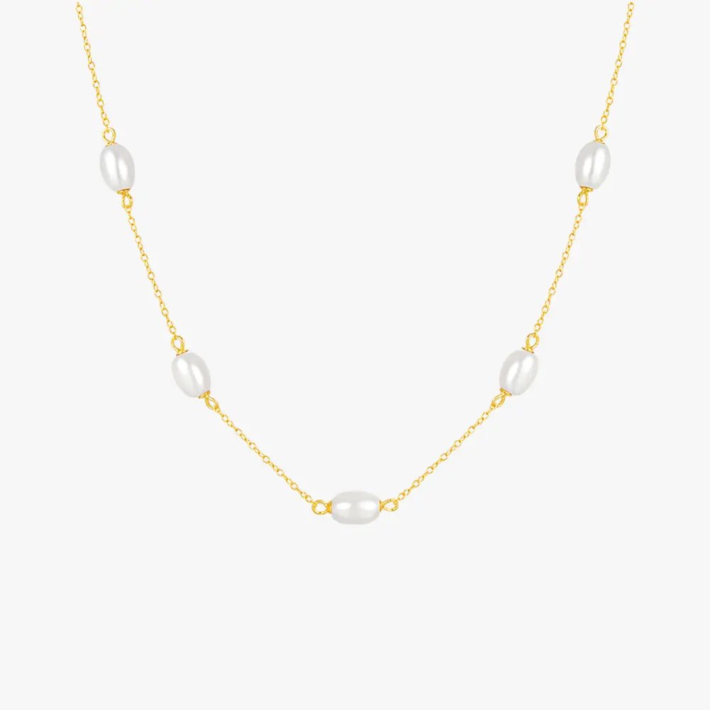 Pearl and Zirconia Delicate Necklace - mifjewelry