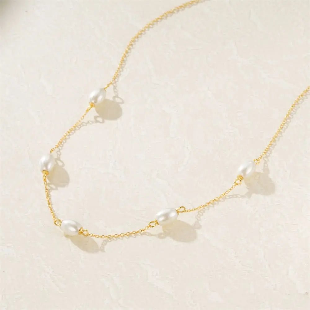 Pearl and Zirconia Delicate Necklace - mifjewelry