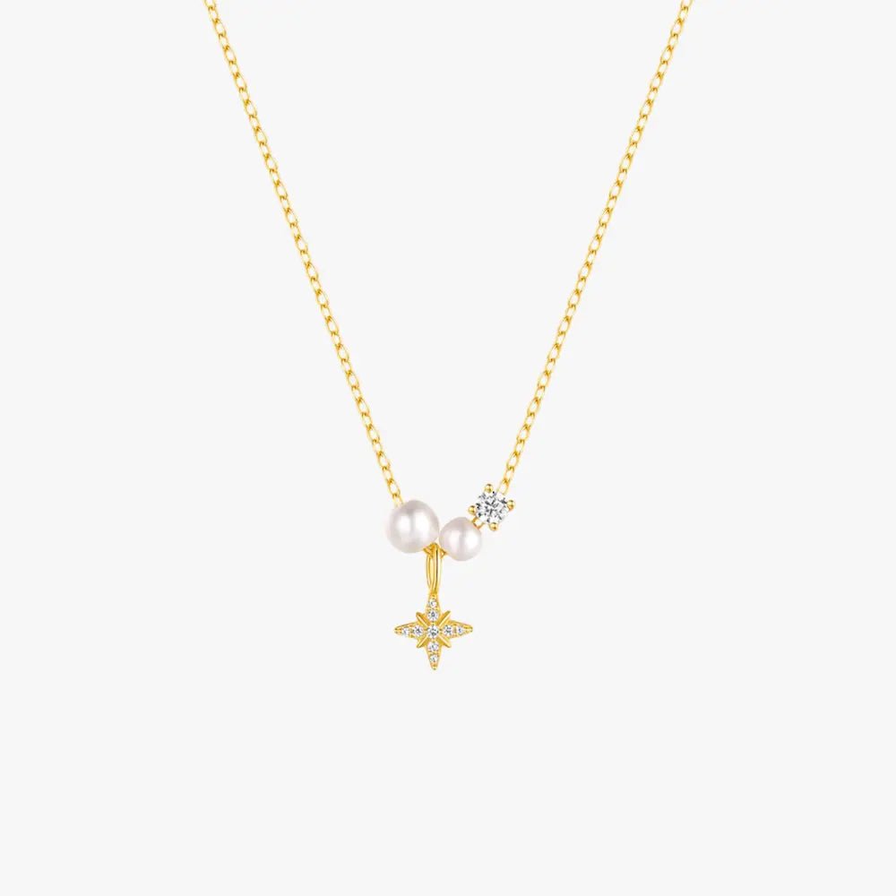 Pearl Star Pendant Necklace - mifjewelry