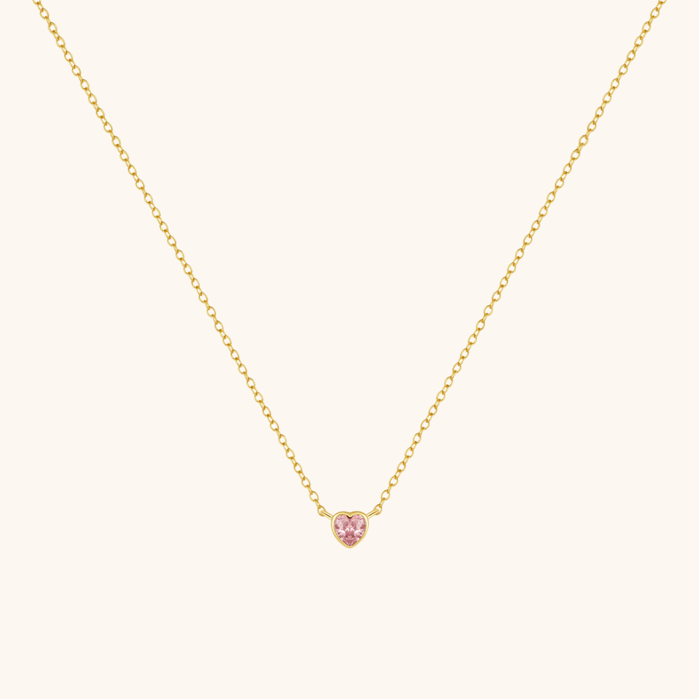 Pink Heart Pendant Necklace - mifjewelry