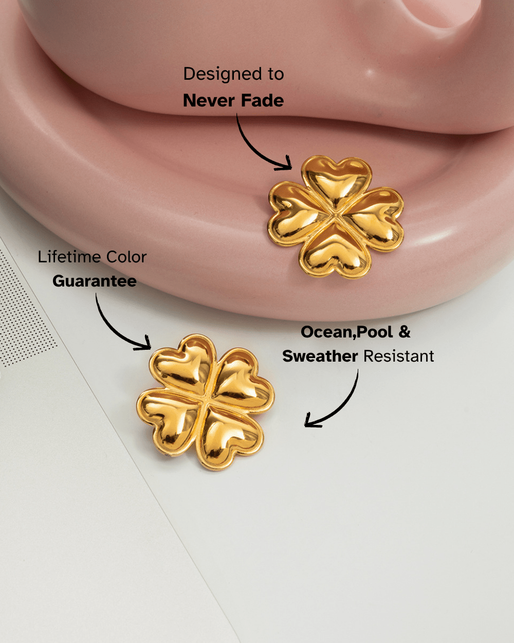 Radiant Clover Heart Earrings - mifjewelry