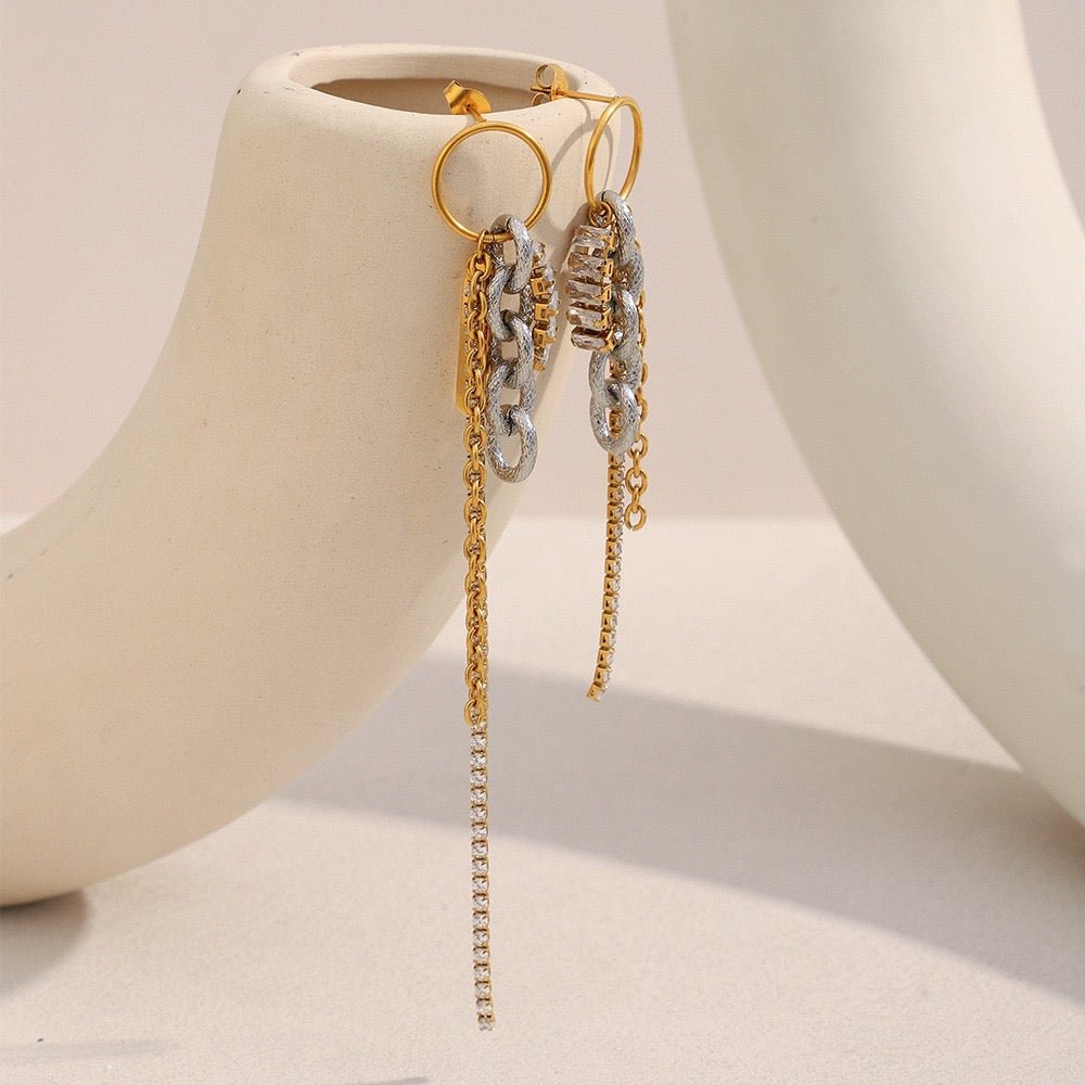 Rebel Glint Chain Drop Earrings - mifjewelry