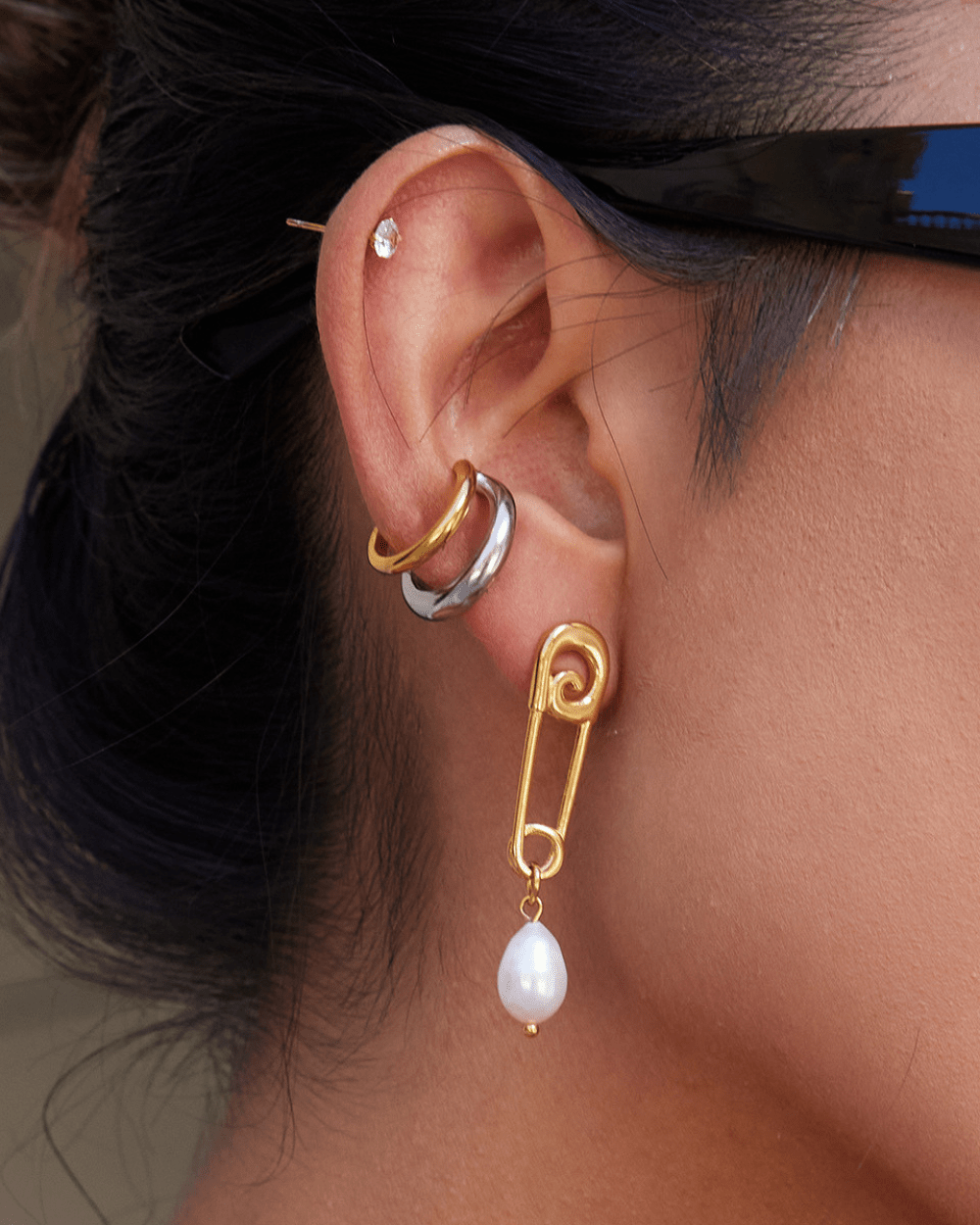 Rebel Pearl Pin Earrings - mifjewelry