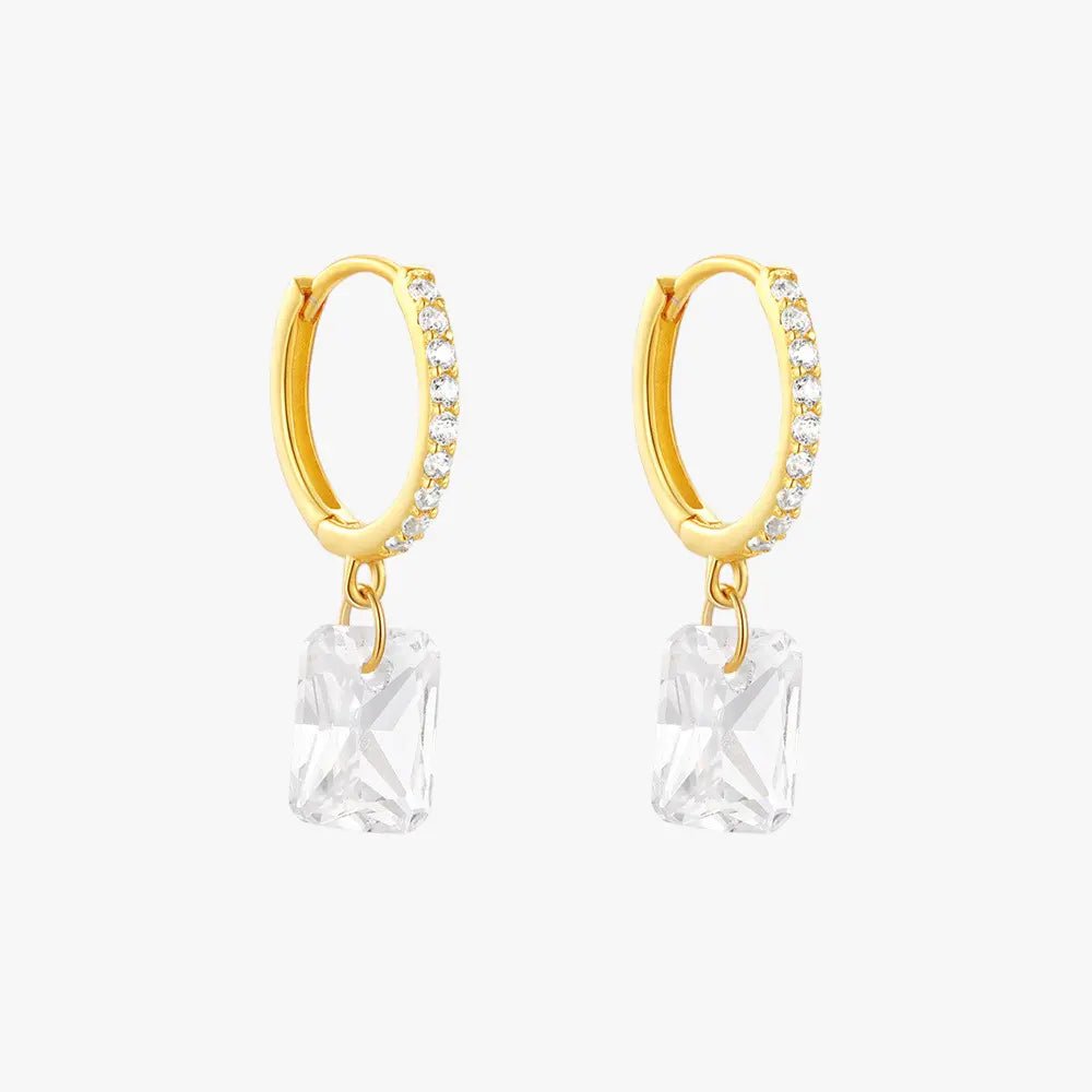 Rectangle Drop Hoop Earrings - mifjewelry