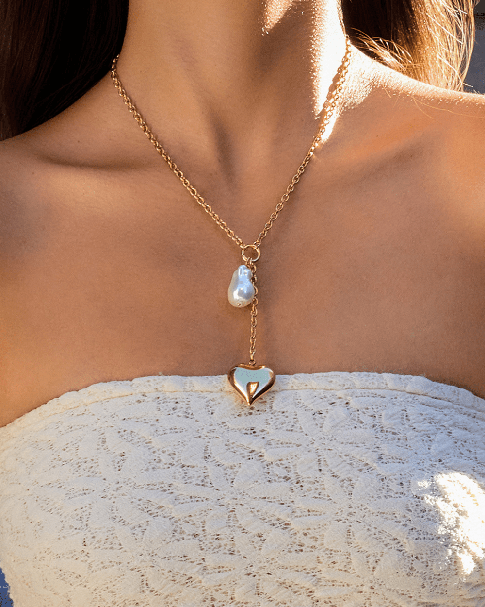 Romance Pearl Heart Necklace - mifjewelry
