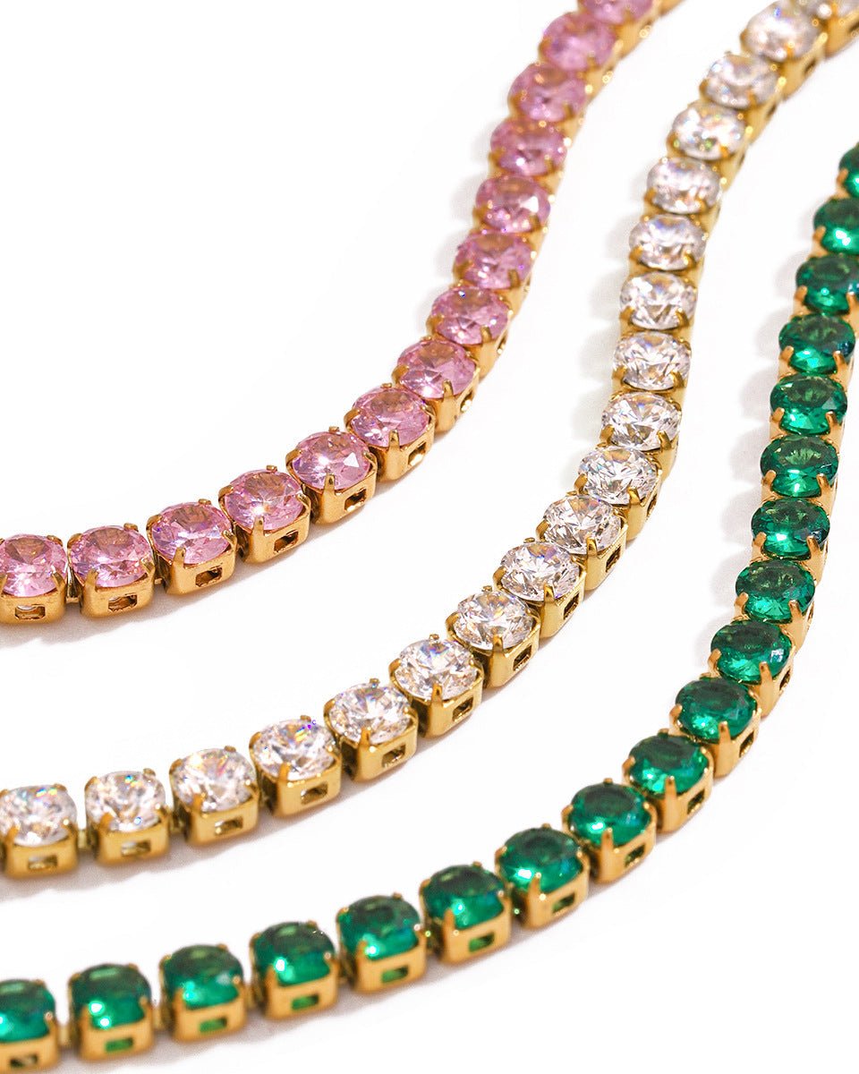 Rosé Glow Tennis Necklace - mifjewelry