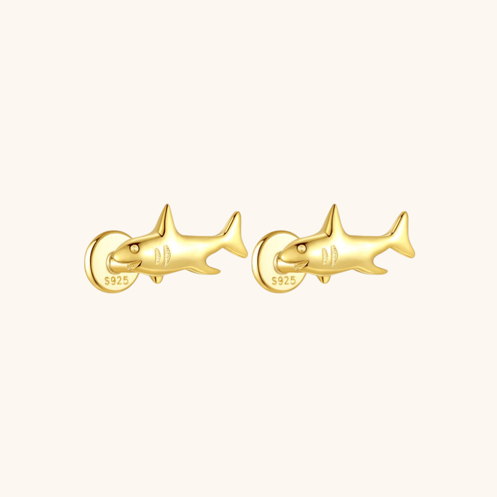 Shark - Shaped Stud Earrings - mifjewelry