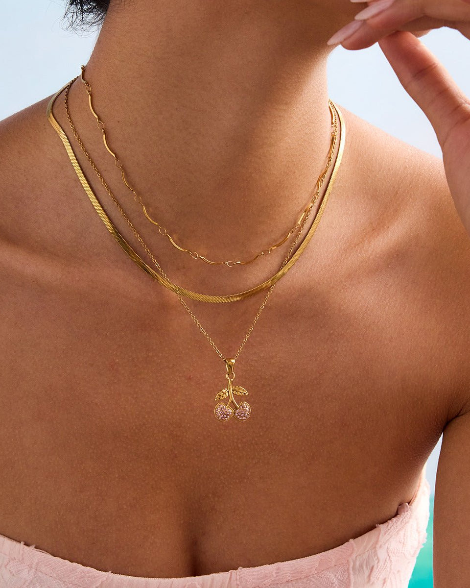 Sleek Gold Snake Chain Necklace - mifjewelry