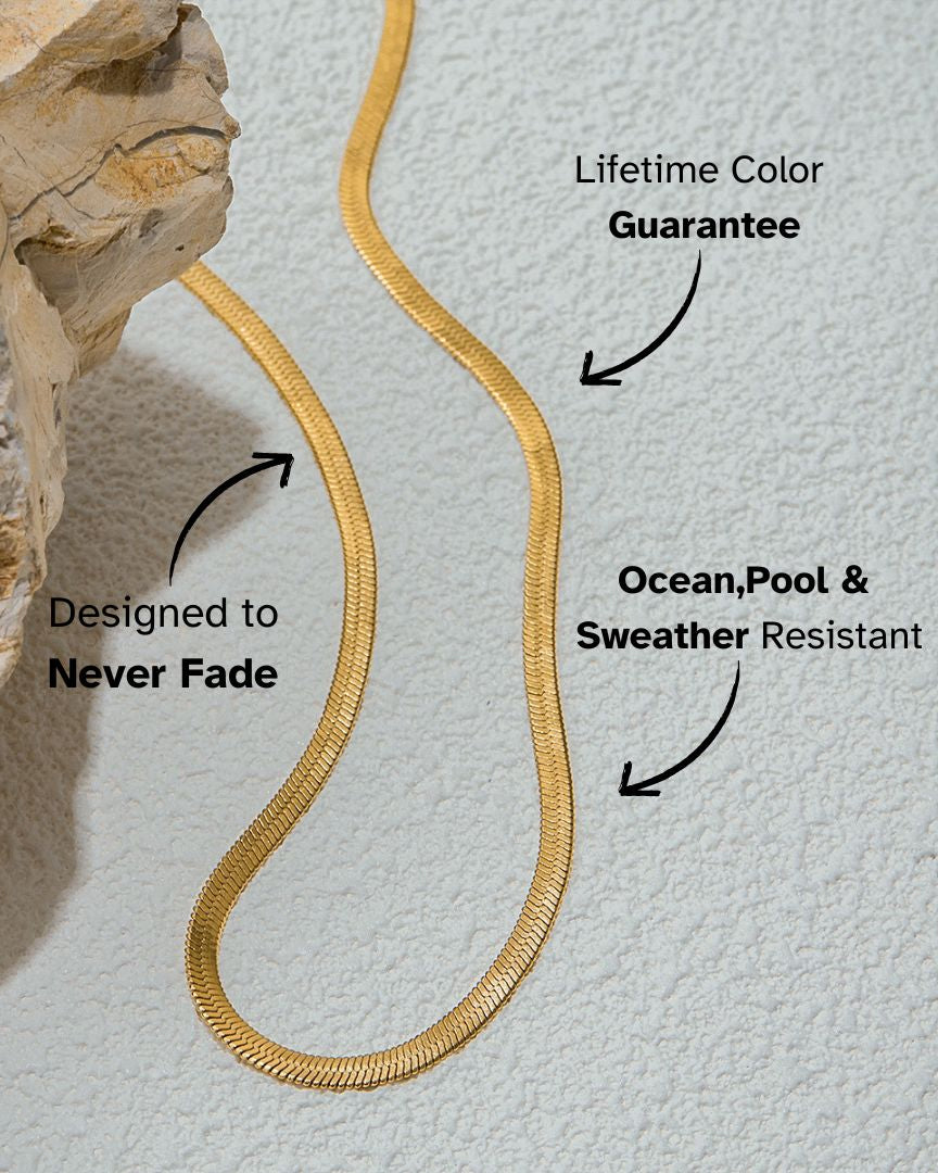 Sleek Gold Snake Chain Necklace - mifjewelry