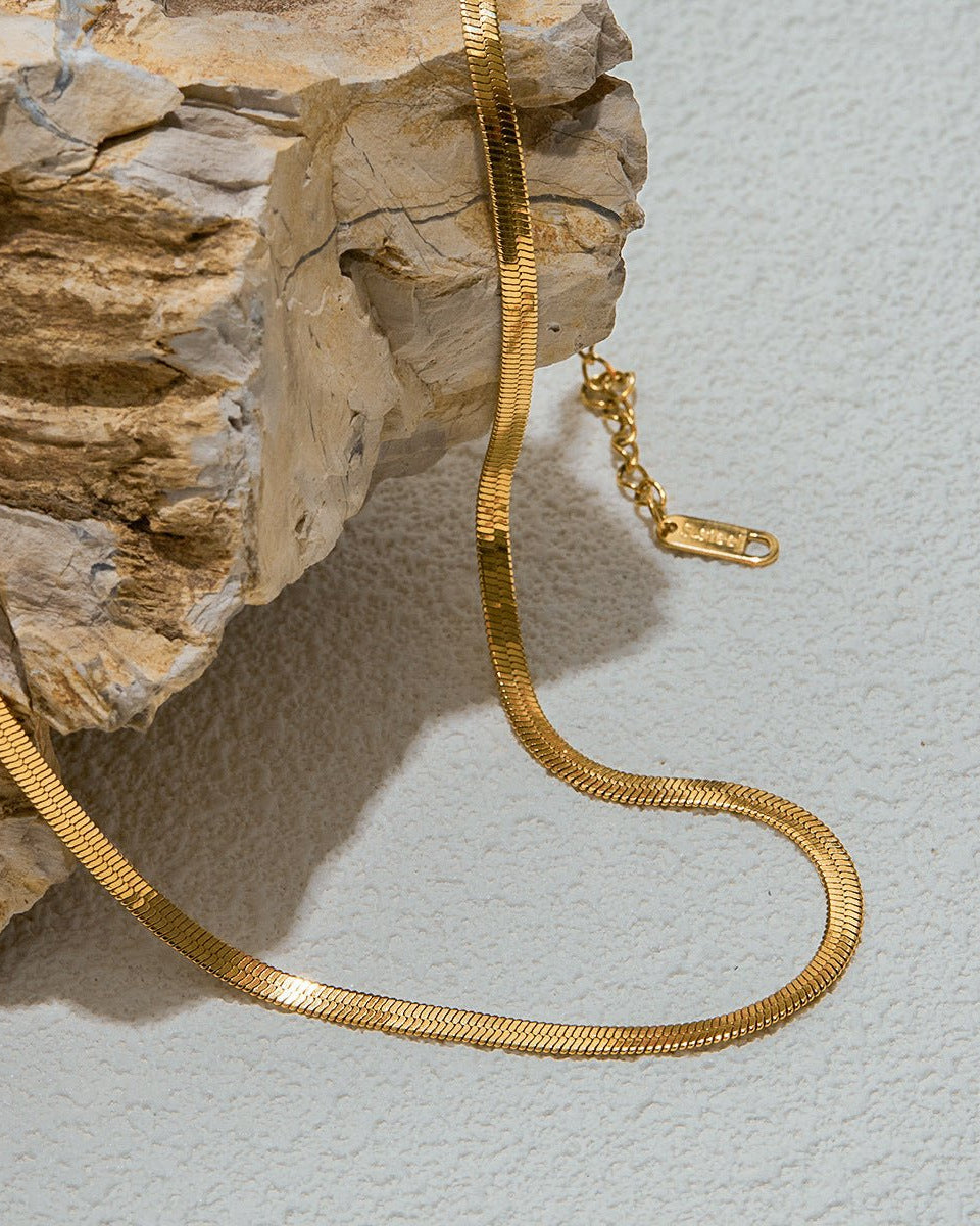 Sleek Gold Snake Chain Necklace - mifjewelry
