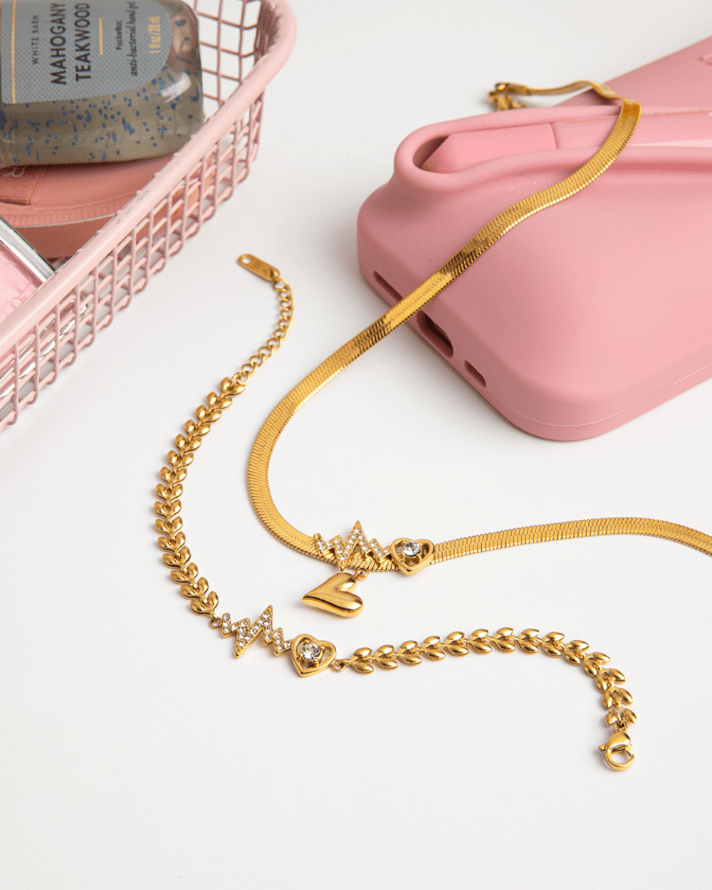 Sleek Heart Herringbone Necklace - mifjewelry