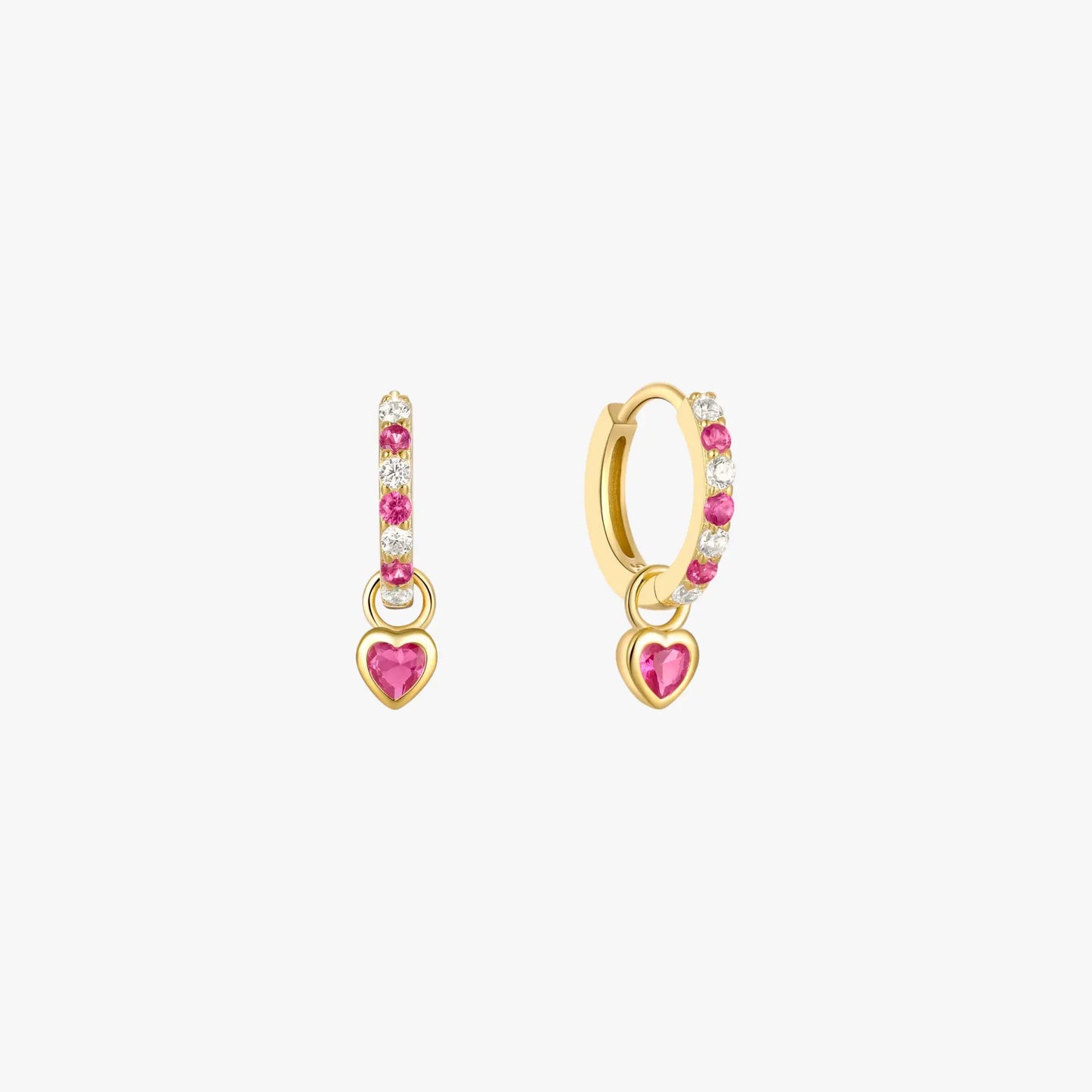 Sparkle Heart Hoop Earrings - mifjewelry
