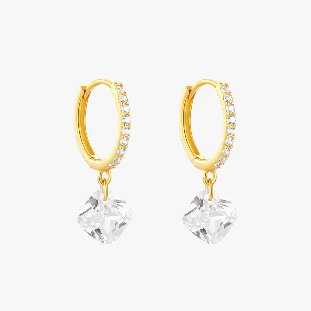 Square Drop Hoop Earrings - mifjewelry