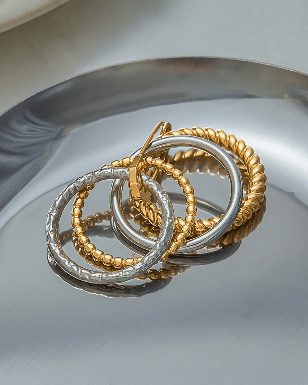 StackPlay Bold Texture Ring Set - mifjewelry