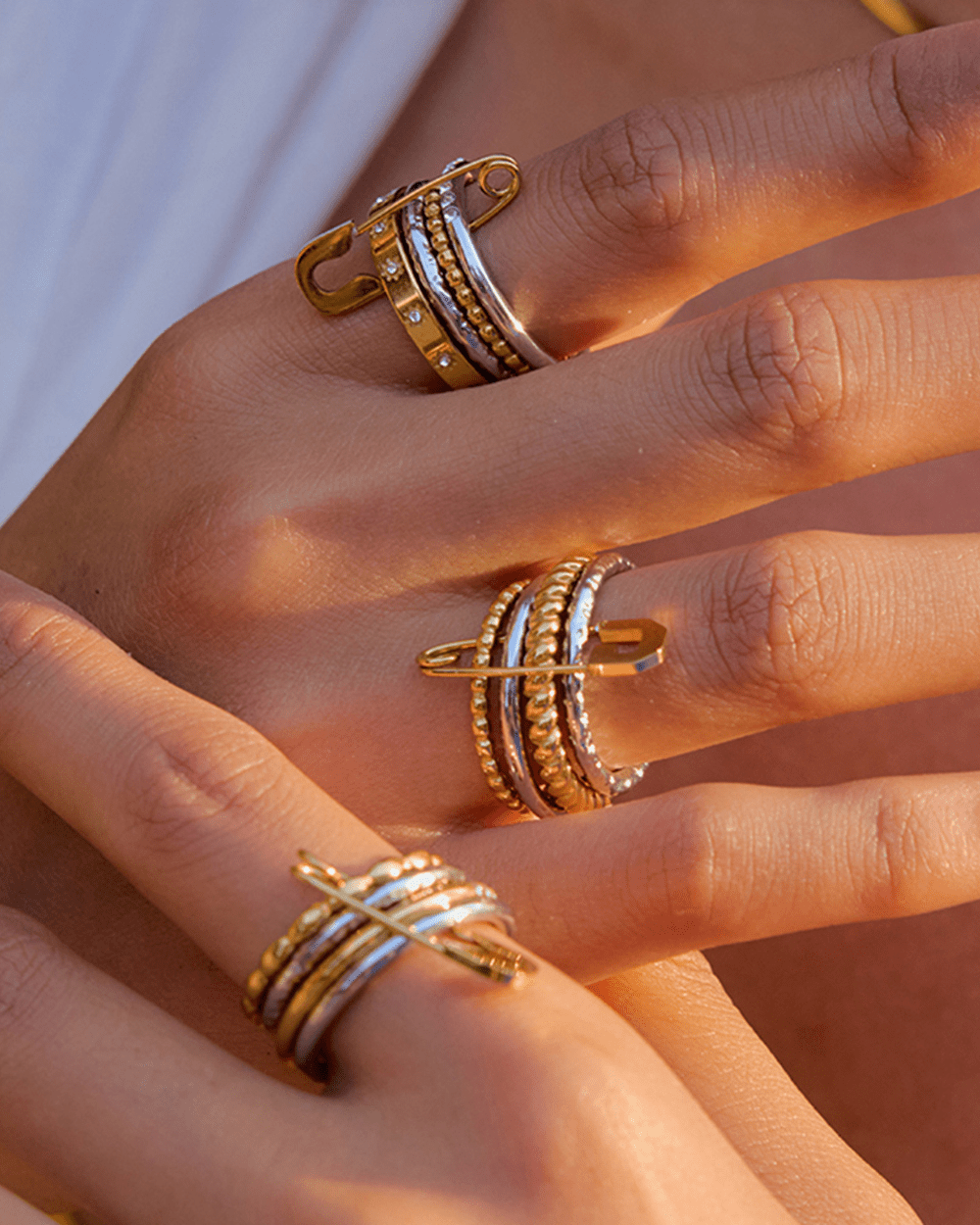 StackPlay Bold Texture Ring Set - mifjewelry