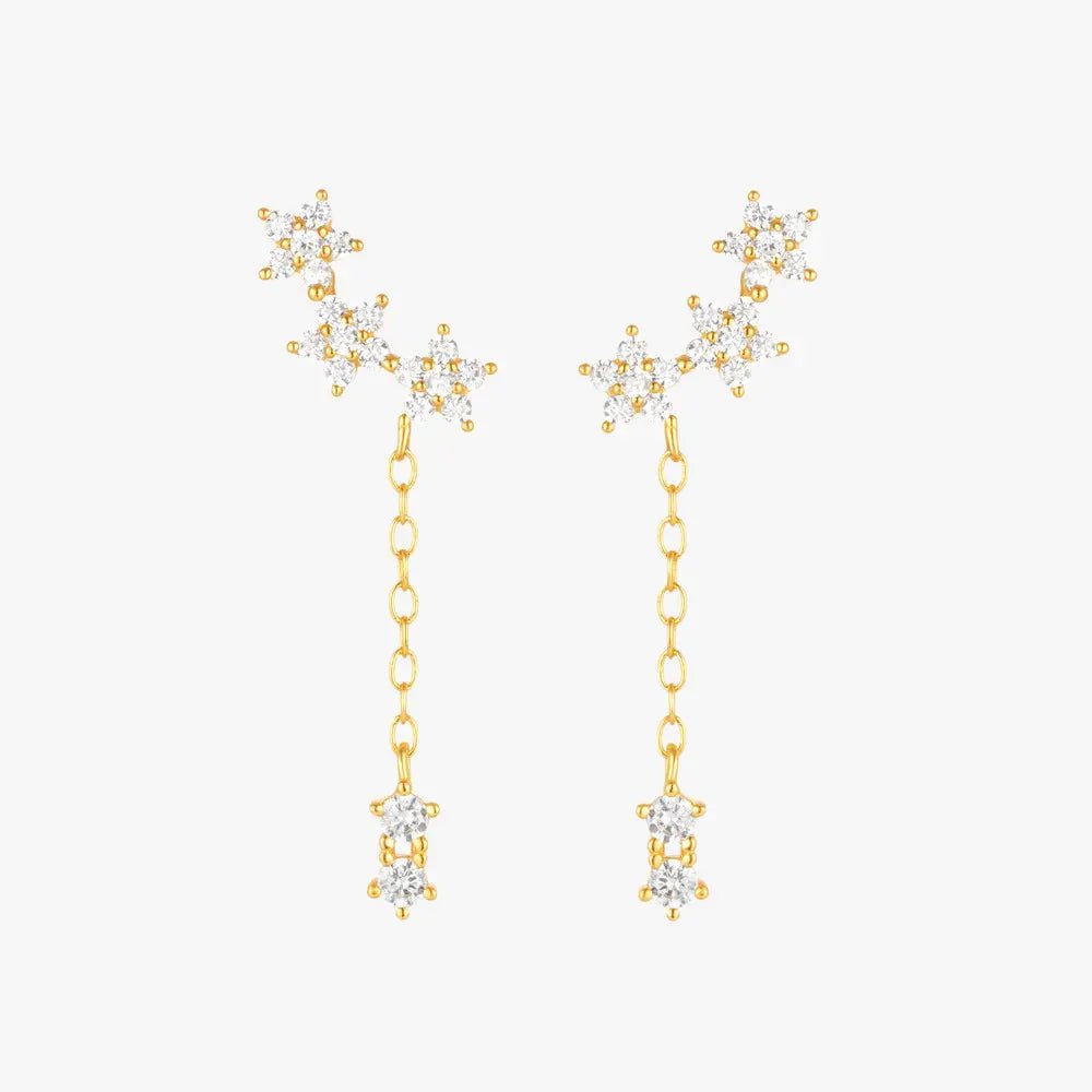 Star Chain Drop Earrings - mifjewelry