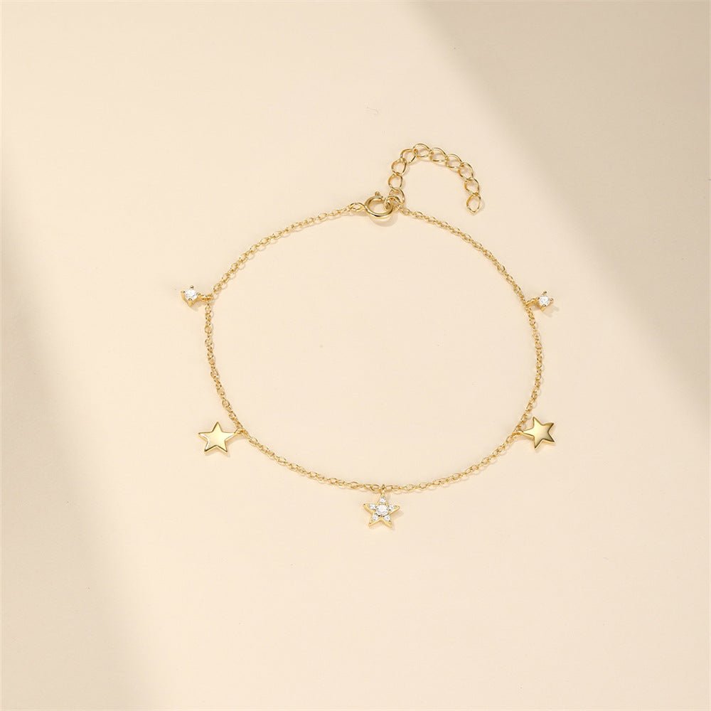 Star & Zirconia Charm Bracelet - mifjewelry