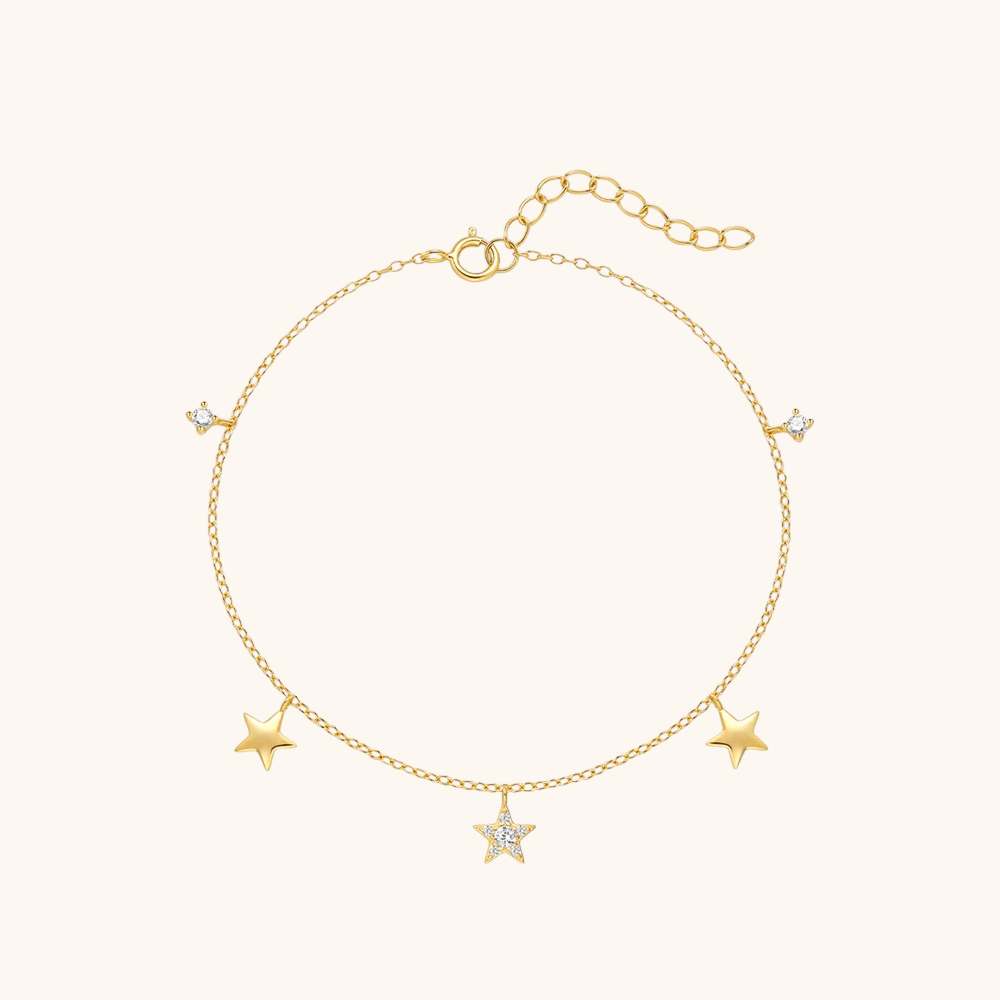 Star & Zirconia Charm Bracelet - mifjewelry