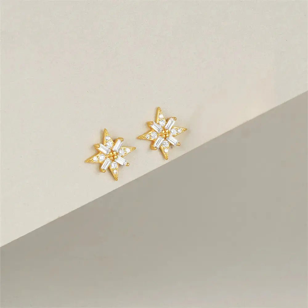 Starburst Zirconia Stud Earrings - mifjewelry