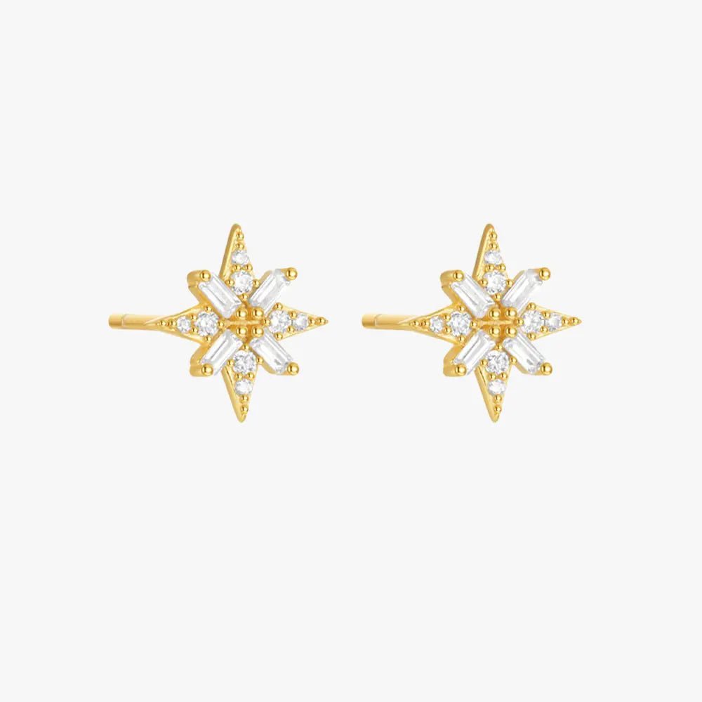 Starburst Zirconia Stud Earrings - mifjewelry