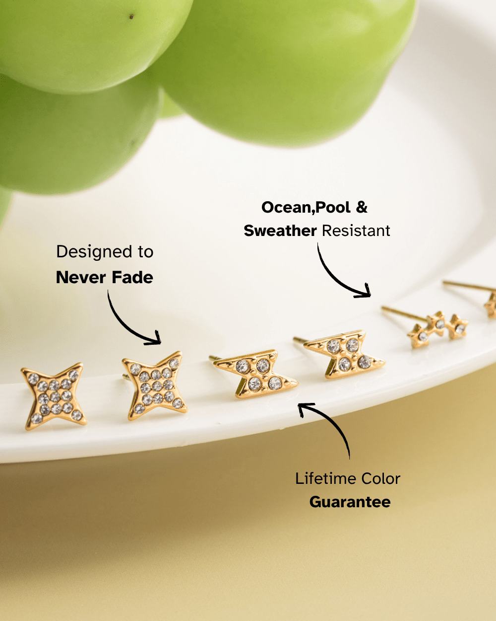 Starlight Spark Trio Stud Earrings - mifjewelry
