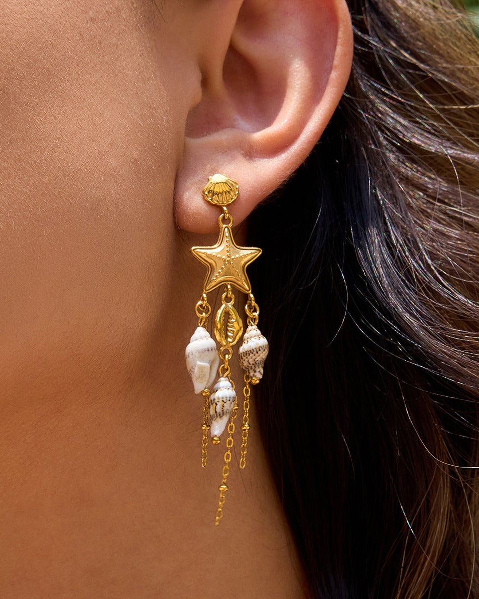 Starshore Shell Dangle Earrings - mifjewelry