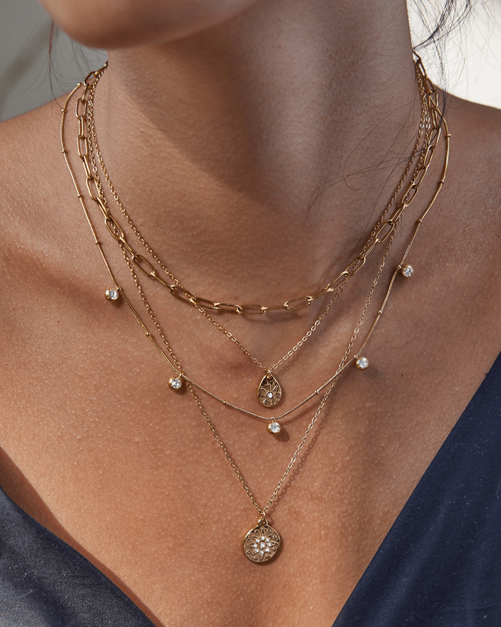 Stellar Drop Medallion Necklace - mifjewelry