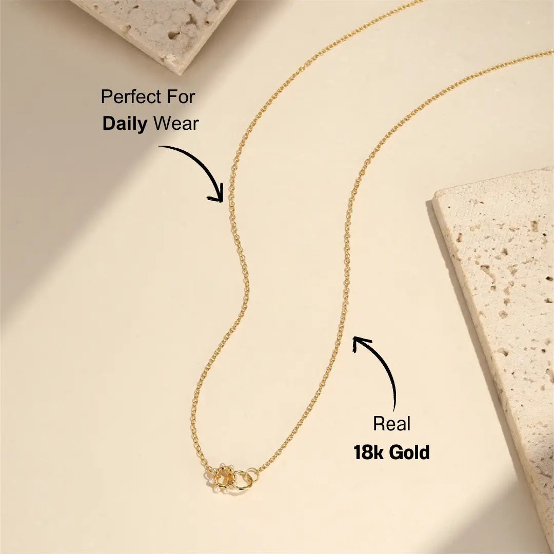 Sterling Silver Interlocking Pearl Circle Necklace - mifjewelry