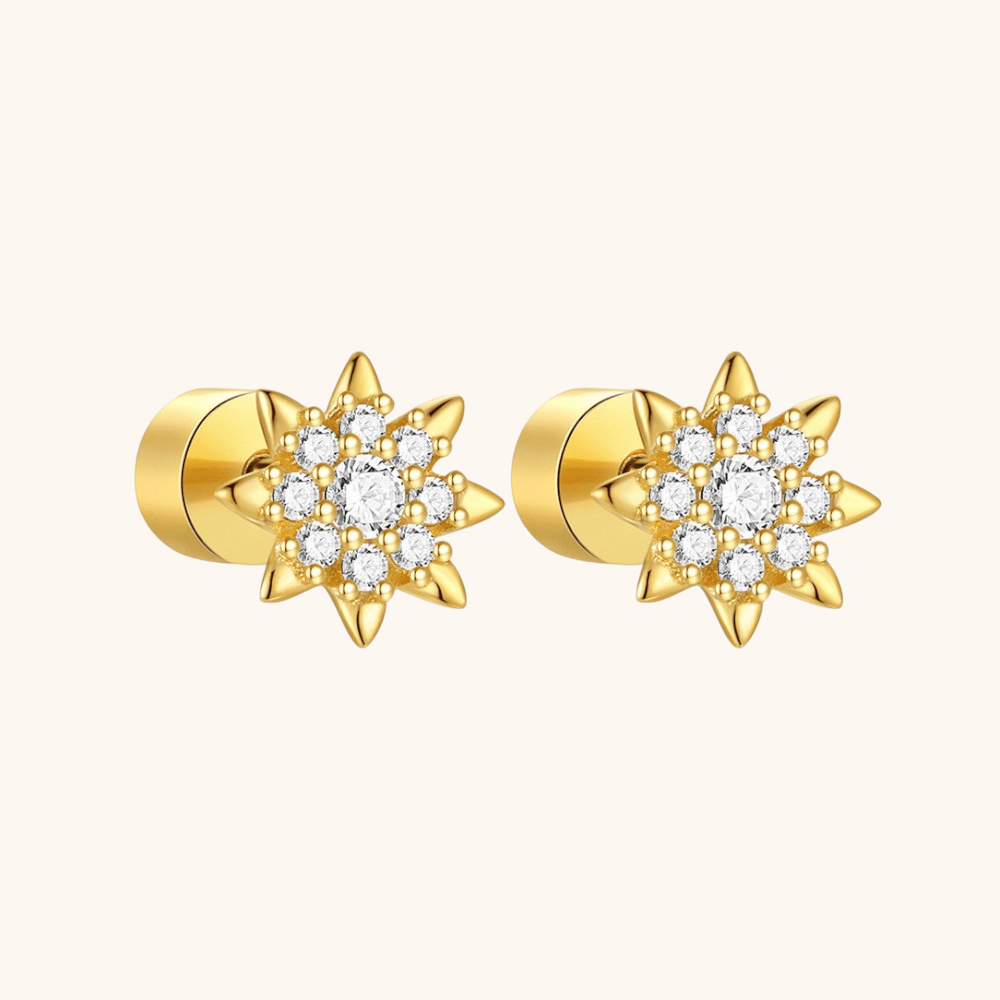 Sunflower Zirconia Stud Earrings - mifjewelry