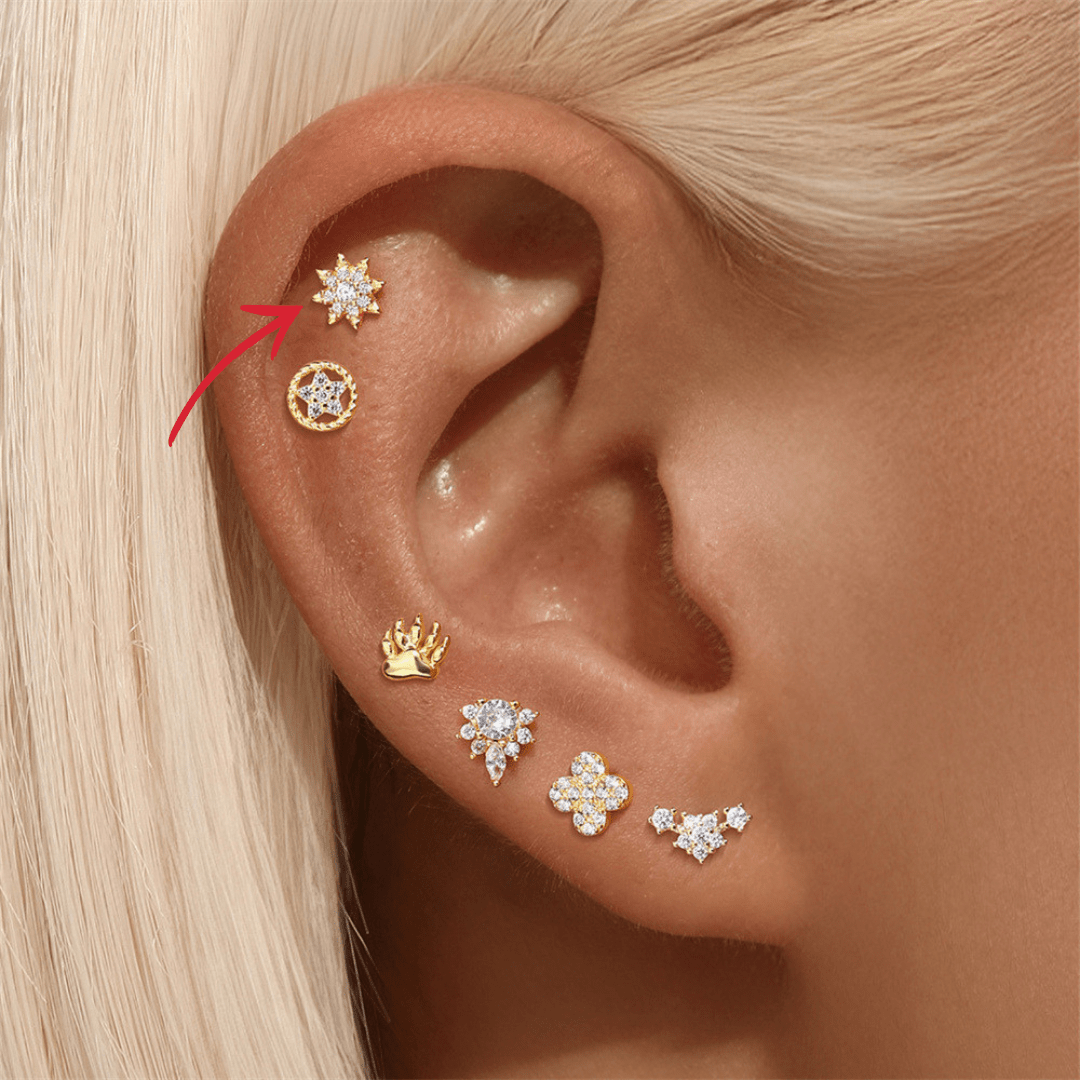 Sunflower Zirconia Stud Earrings - mifjewelry