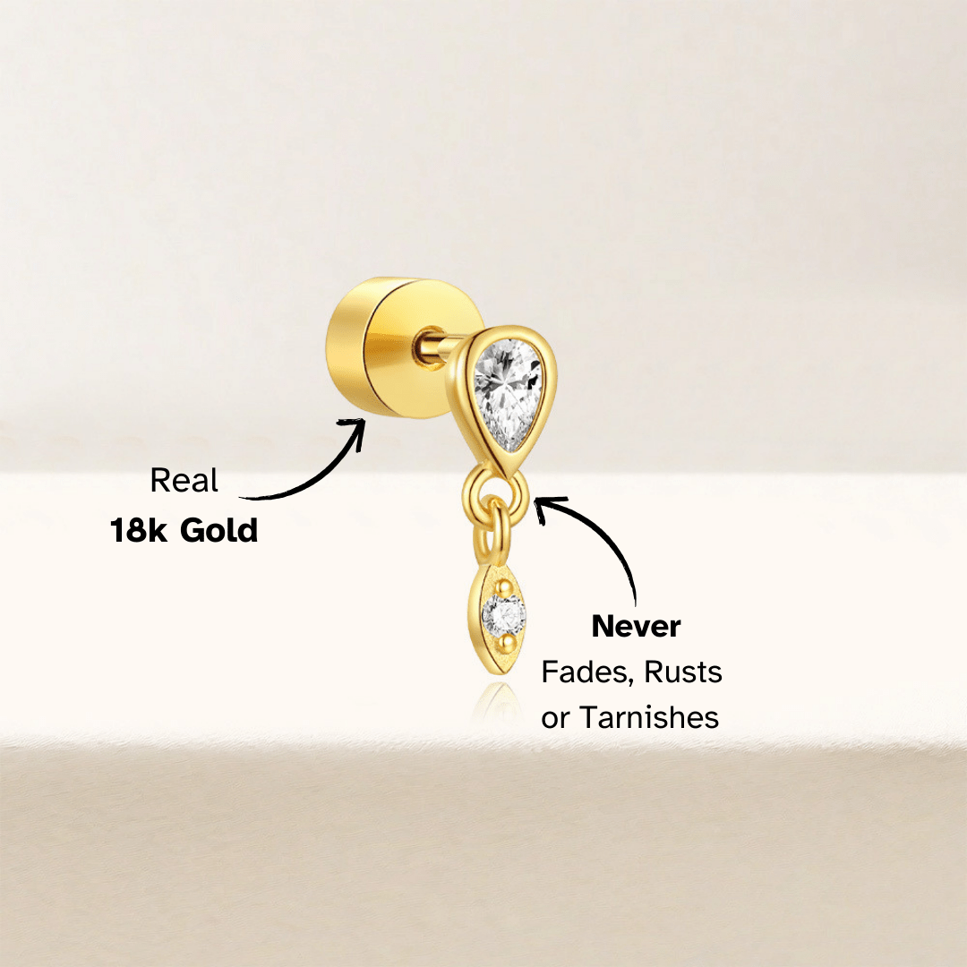 Teardrop Zirconia Drop Stud Earrings - mifjewelry