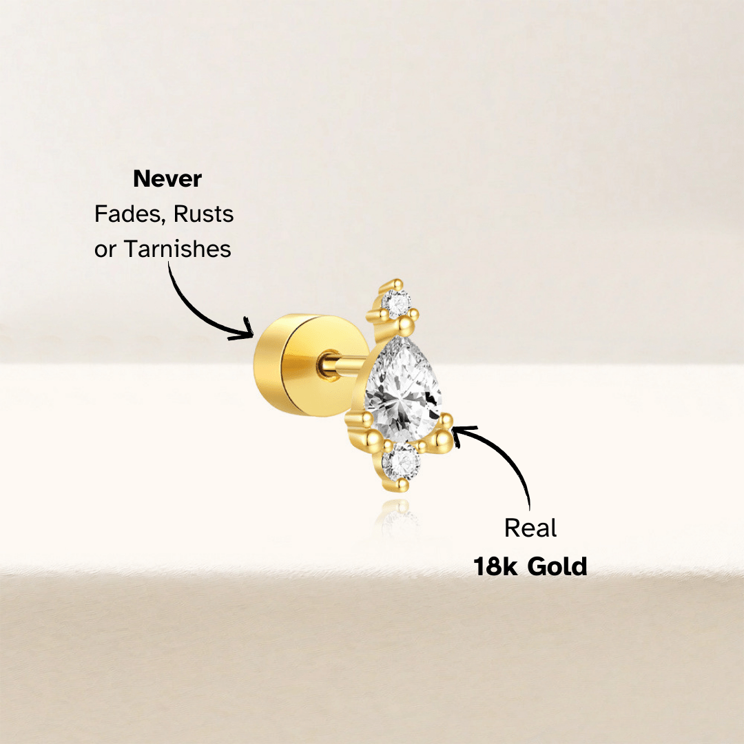 Teardrop Zirconia Stud Earrings - mifjewelry