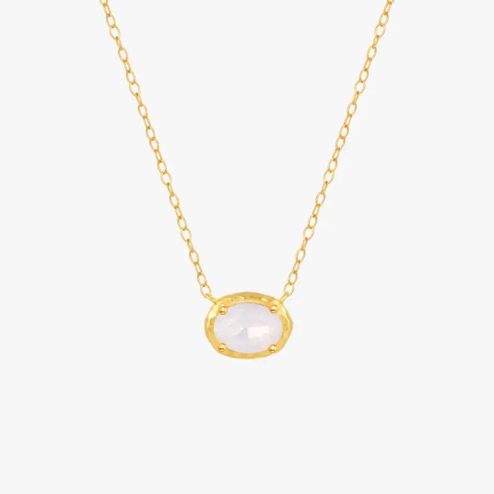 Textured Pink Opal Geometric Necklace - mifjewelry