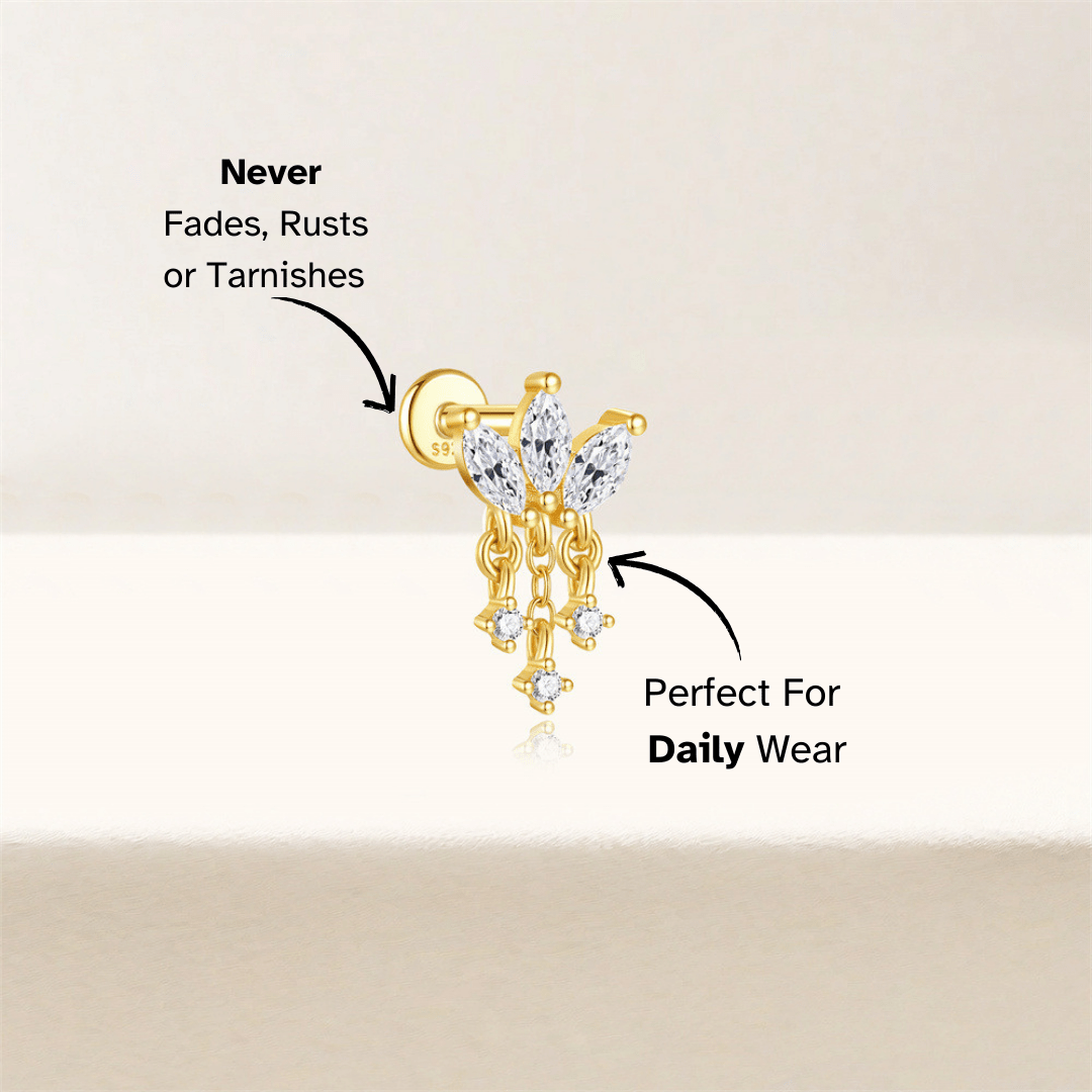 Triple Marquise Zirconia Drop Stud Earrings - mifjewelry