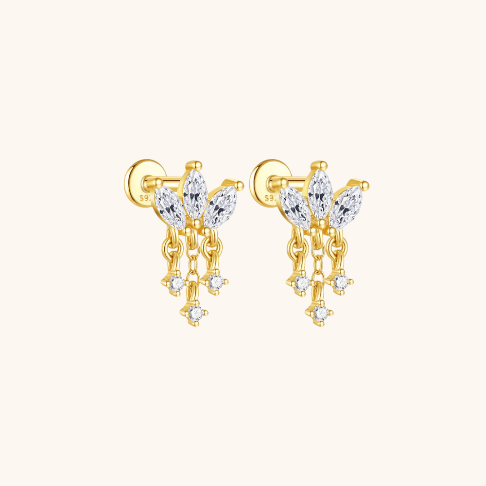 Triple Marquise Zirconia Drop Stud Earrings - mifjewelry