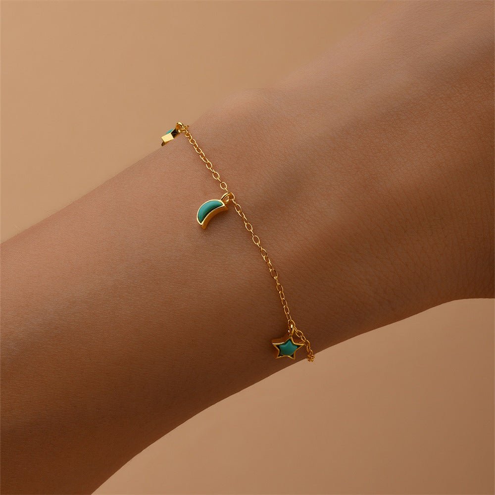 Turquoise Star & Moon Bracelet - mifjewelry