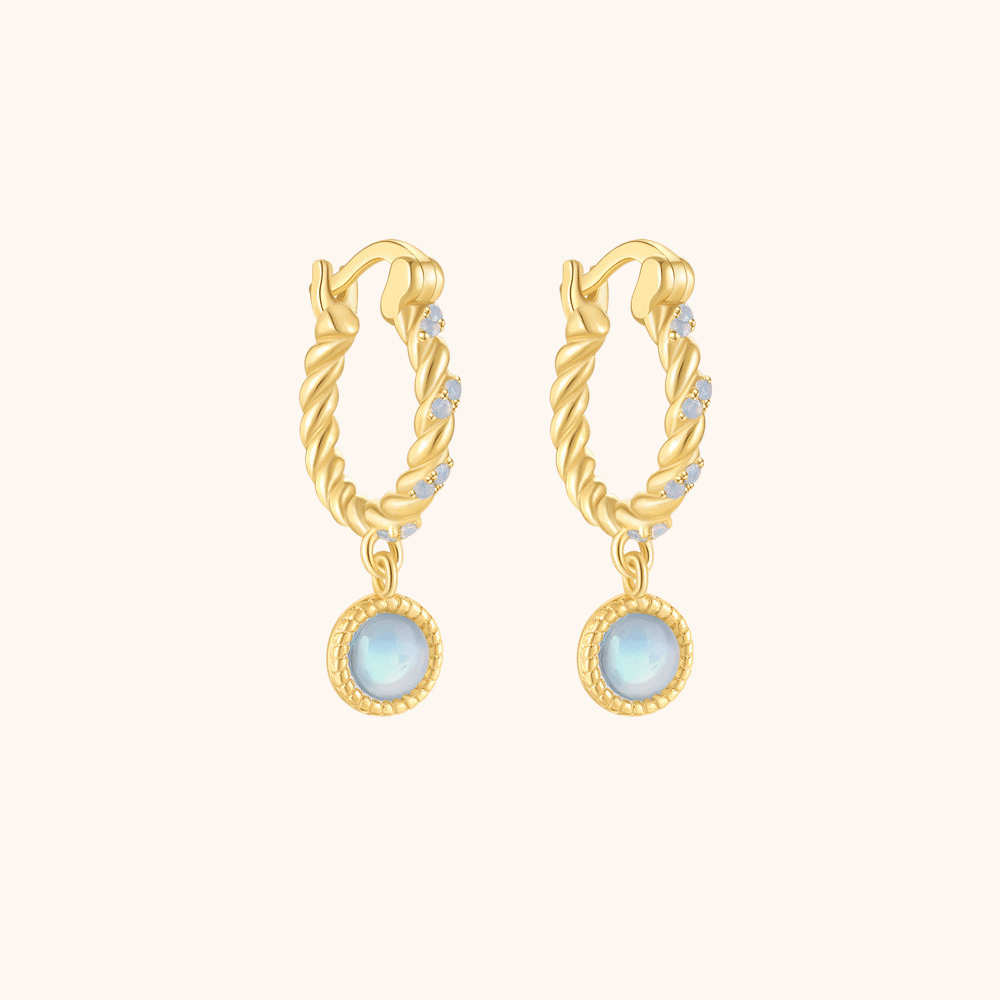 Vintage Opal Twist Hoop Earrings - mifjewelry