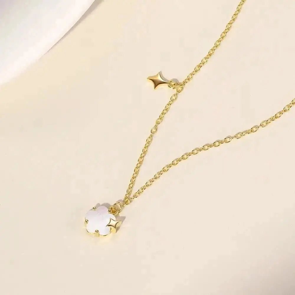 White Shell Flower Pendant Necklace - mifjewelry
