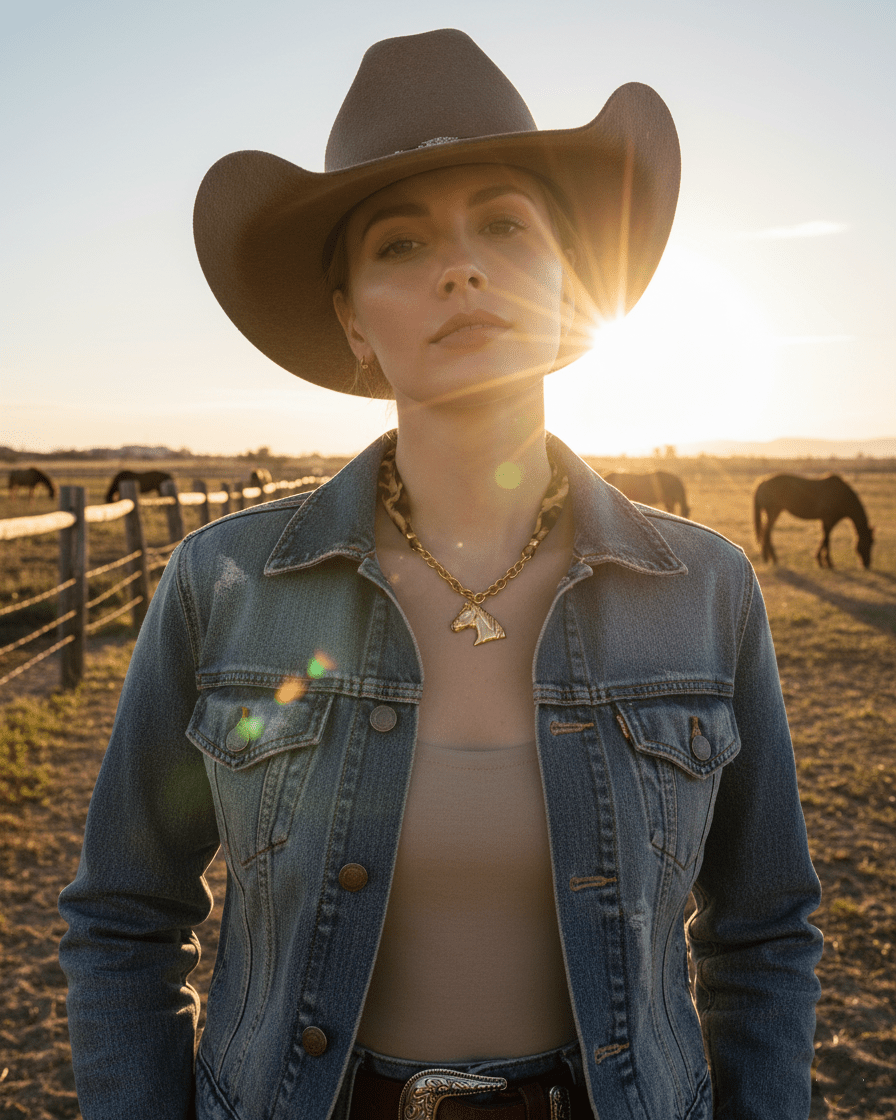 Wild Horse Pendant Necklace – Leopard Strap - mifjewelry