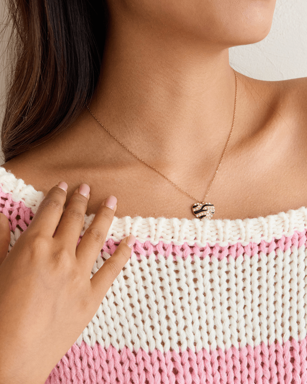 Zebra Heart Crystal Necklace - mifjewelry