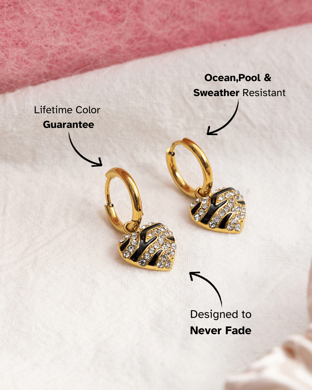 Zebra Heart Hoop Earrings - mifjewelry